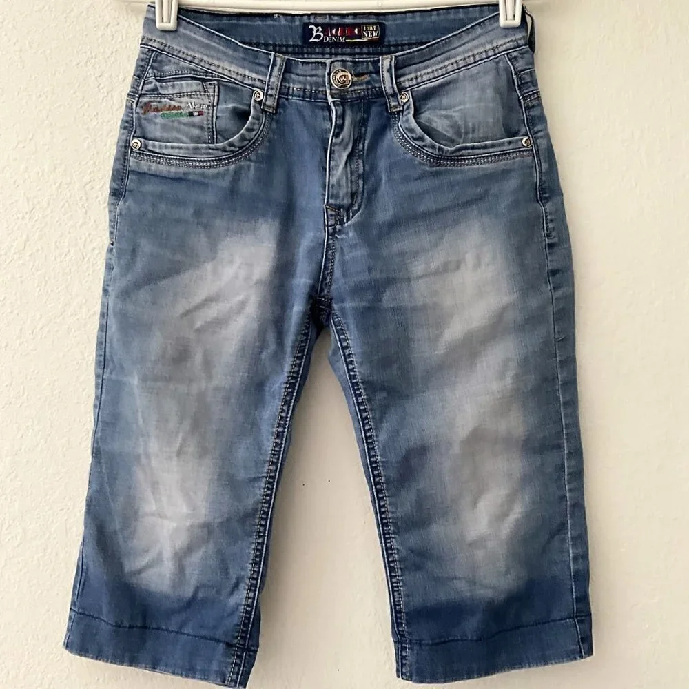 Y2K  BAGRBO DENIM BERMUDA SHORTS